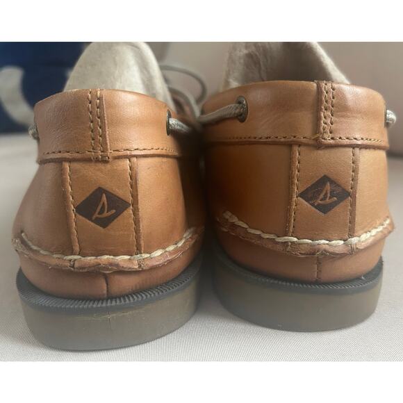 Sperry Authentic Original 2-Eye Boat Shoe Slip On Royal Brown Leather Mens 12W - Picture 8 of 11